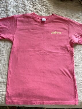 Kids Pink 'Juice' Graphic Short Sleeve Tee